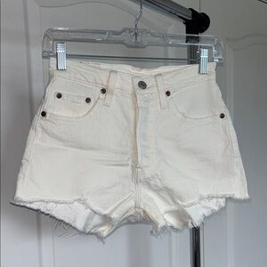 Levi's White Jean Shorts